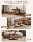 IUNVR Shoe Rack Bench Seat Rubberwood 3-Tier Wooden Storage Bench 550lbs Compact Mid-Century Modern Design for Entryway, Hallway, Closet, Front Door Entrance, Foyer