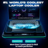 urbofrost Gaming Laptop Cooling Pad - 4 Powerful Turbo Fans - 4 x 4000 RPM, Dynamic RGB, 4-Ports USB, Laptop Cooler 2 Power Modes USB-C/DC