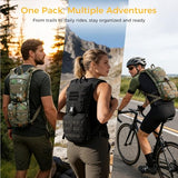 Blue Quartz Hydration Backpack with 3L Water Bladder,Tactical Molle Pack with Phone Pocket for Man, Military Hiking Backpack for Running,Biking,Climbing