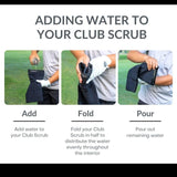 Club Scrub Golf Club and Ball Cleaning Pouch, Black, Golf Towel, Microfiber, Waterproof, Machine Washable