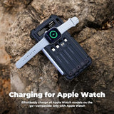 BLAVOR Solar Power Bank 20000mAh Built-in Cables, Wireless Charger for Apple Watch, 20W Fast Charging Battery Pack with USB C, Flashlight, Solar Charger for iPhone, iPad, iWatch, Samsung