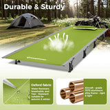 KingCamp Ultralight Camping Cot, Portable Folding Tent Camping Cot, 265 Lbs Heavy Duty Sleeping Cot with Pillow for Adults Outdoor Backpacking Travel Hiking, Green