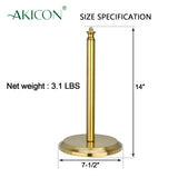 Akicon Paper Towel Holder Stand for Kitchen Countertop & Dining Room Table (Brushed Gold Brass, Classical)