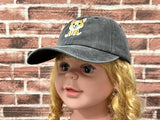 ZKFE Embroidered Corgi Hat Child Kids, Dog Lover Gift for Boy Girl, Washed Black Baseball Cap Dad Hat for Children