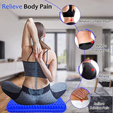 Gel Seat Cushion for Long Sitting, Extra Thick Gel Cushion for Wheelchair Soft Chair Pads Cushions for Office Home Chairs (Blue)