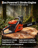 52cc Gas Powered Chainsaw, 2-Stroke Engine with Quick Start & Ergonomic Non-Slip Handle for Efficient Wood Cutting, Tree Trimming and Land Clearing- Orange