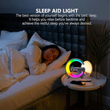 Wireless Speaker Charger Light, LED Bedside Lamp 4-in-1 Alarm Clock, Mood Light, Speaker & Wireless Charger(Black)