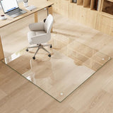 Tempered Glass Chair Mat for Carpet & Hard Floor, 46"x46" Office Chair Mat - Heavy Duty & Scratch Resistant