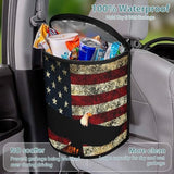 Bald Eagle USA Flag Car Trash Can,Car Accessory Interior Garbage Can