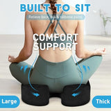 BlissTrends Seat Cushion,Thick Memory Foam Cushions for Office Chair, Car Seat, Airplane, Relieving Pressure Tailbone 4.7in Thick Black