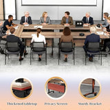 Modern Conference Table, Folding Conference Room Table with Rolling Wheels