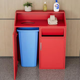 JOSOGO Stainless Steel Kitchen Waste Trash Cabinet, Odor-Containing Indoor Compost Bin Station with Push Door Storage Compartmen