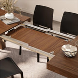 Mobili Fiver, Iacopo Extendable Dining Table, 55.1(86.6) x35.4 in, Walnut