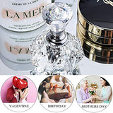 H&D HYALINE & DORA Clear Carved Crystal Empty Mini Refillable Perfume Bottle