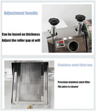 QIUFANGM Manual Sugar Cane Juicer Machine, Stainless Steel Sugar Cane Press, 50kg/h Sugar Cane Juice Squeezer, Sugarcane Press Extractor with Handwheel, for Homes Commercial