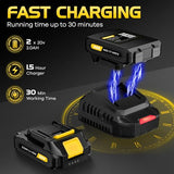 Leaf Blower, Electric Cordless Leaf Blower with 2 Batteries and Charger, 2 Speed Mode, Lightweight Leaf Blowers for Blowing Leaves, Lawn Care, Patio Cleaning and Dust