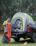 JOYTUTUS Pickup Truck Tent 2.0, Waterproof PU2000mm Double Layer for 2 Person, Portable Truck Bed Tent with Rainfly, 5.5'-5.8' Camping Preferred - Green, Aluminum Poles