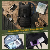 Blue Quartz Hydration Backpack with 3L Water Bladder,Tactical Molle Pack with Phone Pocket for Man, Military Hiking Backpack for Running,Biking,Climbing
