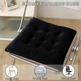 MissSoul Set of 2 Chair Cushions for Dining Chairs with Ties, Indoor Non-Slip Kitchen Chair Pad and Dining Room - Black