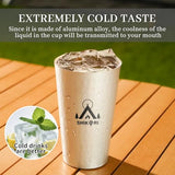 SHIKORI Metal Tumblers 15 oz Cold Drink Iced Coffee Cup, Pure Aluminum Tumblers, Hammered Beer Cups for Birthday Party Camping Travel Outdoors Supplies (Black - 6 Cups)