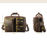 Eather Messenger Bag for Men Full Grain Leather Laptop Briefcase