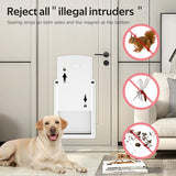 [MAVRICTECH] Cat Door for Door - Cat Door for Exterior & Interior Doors, Steel Frame, Magnetic Double Flaps, 2 Sliding Locks, Weather-Resistant, Fits Cats Up to 15LBS, White