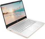 HP 14" LED Business &Student Laptop with 1-Year Office 365, 4GB RAM 640GB Storage (128GB UFS + 512GB SD Card), Intel Quad-Core N150 Processor, Windows 11 S, PLUSERA Earphones, Rose Gold