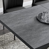 ZckyCine Dining Table Set for 6, Modern 78'' Dark Wood Dining Table