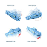Ouhgnoh Mini RC Boat Toy Remote Control Tourist Submarine Underwater Electric Fish Tank Diving Child's Birthday Present(Blue)