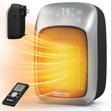 GiveBest Plug in Wall Space Heater with Remote, 800W Small Wall Outlet Heater with Adjustable Thermostat and 12H Timer, LED Display for RV Home Office Bathroom Indoor Use, 2 Pack