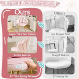 VINGLI Petal Makeup Vanity Chair with Back,Flower Cute Girls Desk Chair