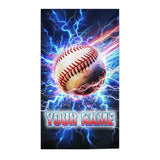 PoshWrap Baseball Beach Towel for Boys Personalized Kids Towels with Name - Custom Quick Dry Baseball Gifts for Summer Vacation (2 Sizes)