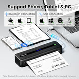 Phomemo Portable Printers Wireless for Travel, M832 Inkless Bluetooth Thermal Printer Support 8.5'' x 11'' US Letter & A4 Size, Compatible, with Case