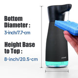 AIKE Magnetic Charging Waterproof Automatic Soap Dispenser for Liquid Soap Anti-Fingerprint Black Coating 14fl.oz. Model AK1337