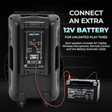 Dolphin SP-18RBT BoxParty Portable Bluetooth Speaker - 18" Woofer, Wireless Microphone, Deep Bass & LED Lights w/ USB SD, AUX, Guitar & 12V Inputs - Rechargeable Huge Party Speaker W/ Trolley & Wheels