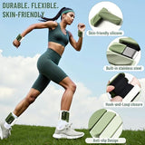 INDEPANDIA Wrist & Ankle Weights for Women and Men, 4lbs Pair Adjustable Silicone Weighted Bangles for Arm & Leg Workouts, Gradient Green