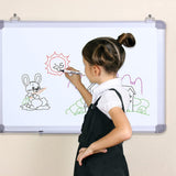 VIZ-PRO Dry Erase Board/Whiteboard, 96 x 48 Inches, Wall Mounted Board for School Office and Home, with 12-Count Markers