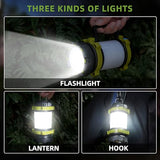 Camping Lantern Rechargeable, Alpswolf Camping Flashlight 4000 Capacity, 6 Modes, IPX4 Waterproof, Led Lantern for Camping, Hiking, Outdoor Recreations Green 4 Packs
