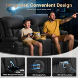 Loveseat Recliner Sofa, Home Theater Seating with Center Console