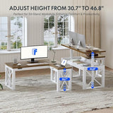 FLEXISPOT L-Shaped Executive Electric StaL-Shaped Executive Electric Standing Desk, 62"x48" Wood Farmhouse Home Officending Desk, 62"x48" Wood Farmhouse Home Office Height Adjustable Corner Desk with Drawer (3 Packages)