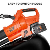 AIVOLT 40V Cordless Leaf Blower and Vacuum Mulcher Combo, Portable Leaf Vacuum Cordless with 40L Bag, Brushless Motor, 2 * 4.0Ah Batteries for Effortless Lawn Cleanup