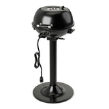 Giantex Electric BBQ Grill with Warming Rack, 1600W Portable Outdoor Electric Grill with Lid, Adjustable Temperature, Non-Stick Removable Grates, Grease Tray, for Patio, Camping, Balcony (Black)
