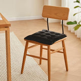 MissSoul Set of 2 Chair Cushions for Dining Chairs with Ties, Indoor Non-Slip Kitchen Chair Pad and Dining Room - Black