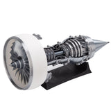 MechPuConToy Turbofan Engine Model Kit That Works, TRENT900 1/15 Functional Turbofan Aircraft Jet Engine Model with Red Simulated Flame Light - Finished Version (Electric Light Version)