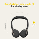 Jabra Evolve2 65 Flex Wireless Stereo Headset with Hybrid ANC, Black