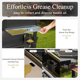 Sophia & William Propane Gas Grill and Griddle Combo with Porcelain-Enameled Cast Iron Grates, Dual Outdoor BBQ Grill with Flat Top Griddle