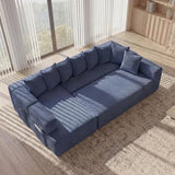 Oversized Cloud Boneless Couch with Chaise, 146" Modern U Shape Modular Deep Seat Sectional Sofa