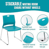 Office Guest Chairs Set of 4, Sled Base Office Stack Chair, Modern Plastic Chairs for Conference