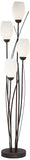 Franklin Iron Works Jareth Modern Industrial 73" Tall Tulip Floor Lamp with Smart Socket Ginger Black Metal 4-Light White Cased Glass Shades for Living Room Family Bedroom Office House Home
