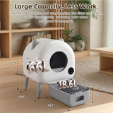 GTPLAYER Automatic Self-Cleaning Cat Litter Box, 2026 Upgraded 66L+18.6L Extra-Large Covered Smart Box with App Control, Safety Sensor System, Easy-Clean Waste Bin, Ideal for Multi-Cat Homes,White